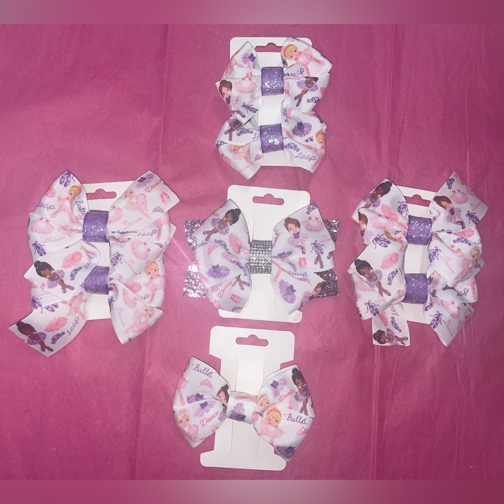 Ballerina Hair Bows - Hair Bow Bundle - Dance Hair Bows - Hair Clips